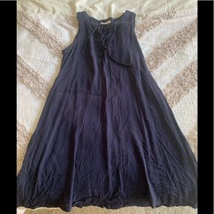 Navy blue lace up dress